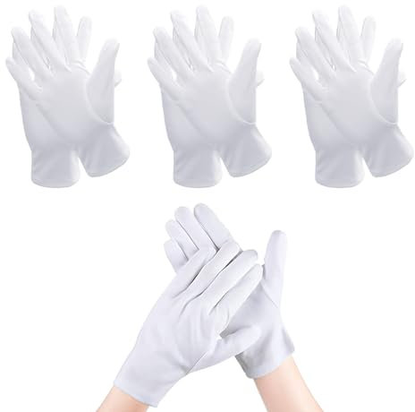 KRYMSON 3 paia di guanti da uomo in cotone bianco, protezione antincendio, guanti imbottiti, protezione contro le scottature