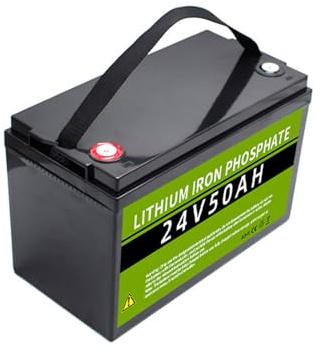 WILLQ Batería LiFePO4 12,8V 300Ah 200Ah 100Ah batería de Iones de Litio 24V 50Ah 200Ah con BMS RV/Marina/Fuera de la Red/Camping/Almacenamiento de energía en el hogar,24v50ah