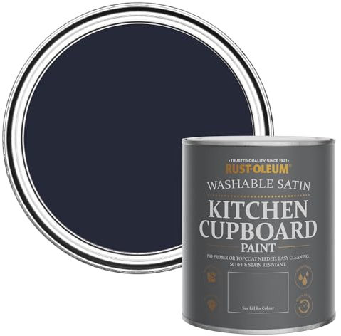 Rust-Oleum Blue Scrubbable Kitchen Cupboard Paint in Satin Finish - Odyssey 750ml