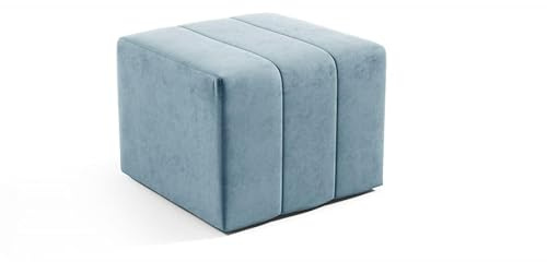 LIKMA Pouf, Hocker Türkis 46x35x46 cm, 3D-Effekt Velvet Sitzhocker, Fußhocker, Pouf Hocker, Polsterhocker, Moderne Sitzbank, Garderobenbank, Ottoman Stoff: Jasmine 85
