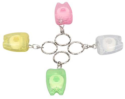 Verdant Touch Boîte en forme de dent pour soins bucco-dentaires avec porte-clés, grattoir de langue portable et fil dentaire, boîte en forme de dents, fournitures d'hygiène de voyage