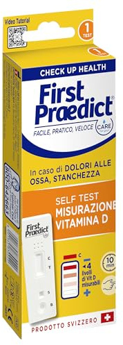 First Praedict - Self Test Misurazione Vitamina D: Kit Rapido per Determinare i Livelli di Vitamina D - Test Efficace e Conveniente