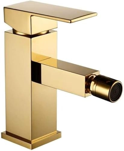 Badezimmer-Wasserhahn, Messing, Quadratischer Stil, Gold-Finish, Bidet-Einhebelmischer, Wasserhahn, Bidet-Armaturen