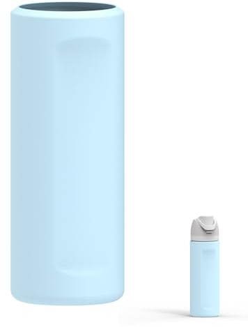 Linkidea Funda de Silicona para Botella de Agua Owala FreeSip de 24 oz, Funda Protectora Antideslizante para Actividades al Aire Libre y Deportes, Azul