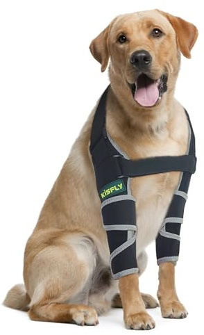 KISFLY Ellenbogenbandage für Hunde, Ellenbogen- und Schulterstütze, Dysplasie, Arthrose, Ellenbogenschwielen, Druckgeschwüren, Hunde-Ellenbogenschoner für bessere Erholung, mit reflektierenden beiden