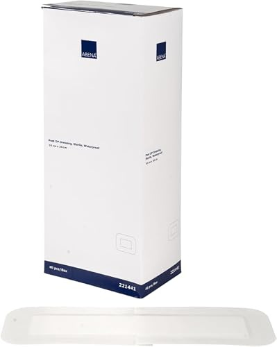 ABENA Wundpflaster wasserfest steril 30x10 cm 40 Stück | Wundpflaster steril, Groß & einzeln verpackt, Sensitiv für empfindliche Haut, Ideal zur Pflege nach OP