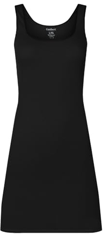 BestSale247 Damen Unterkleid Bambusviskose-Slipkleid Unterröcke Nachthemd mit Breiten Trägern (Schwarz Kurz, XXL-3XL)