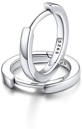 FaithHeart 925 Silber Ohrstecker für Damen Mädchen Kleine Knorpel Ohrringe Huggies Creolen Helix Piercings Silberohrringe 6mm bis 12mm auswählbar Ohrschmuck