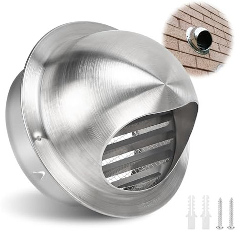 Griglia Di Ventilazione A Sfera, Griglia Di Scarico Rotonda In Acciaio Inox 304, Cappa Sferica, Cappa Di Scarico E Di Sfiato, Protezione Dagli Insetti Parete Esterna(160mm/6.3in)