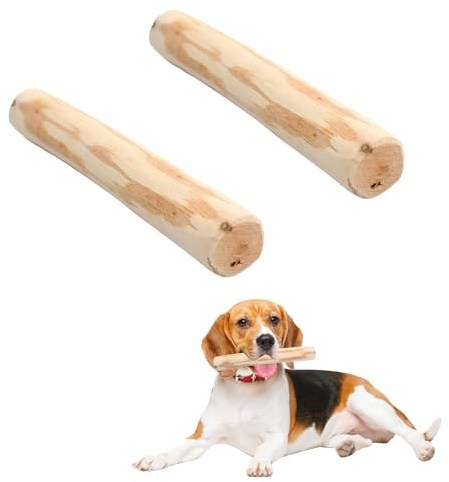 Hunde-Kaustäbchen aus Kaffeeholz, 2 Stück, aus natürlichem Holz, Kaustab, M, Hundekauspielzeug, langlebig, natürliches Kauspielzeug für aggressive Kauer, Zahngesundheit, Kauen von Muskeltraining