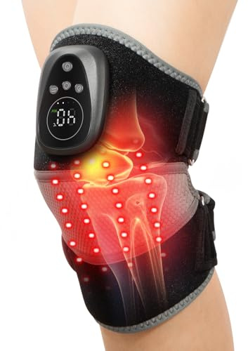 HONGJING Rotlicht-Heizknie-Massagegerät zur Schmerzlinderung, 5 Massageintensitäten, 6 Heizstufen und Timer, verstellbare Stütze für Frauen und Männer zur Entspannung von Knie und Schulter
