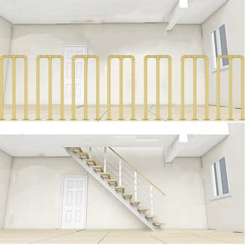 HEFJIAYCIQ Kit Ringhiera in Ferro Battuto Per Terrazze, Ringhiera Interna in Ferro Battuto Per Loft, Per Terrazze Esterne, Portici E Balconi,D'oro,50cm/1.6ft