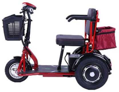 Elektromobil​ Seniorenmobil​ für Senioren 3 Räder Reise Klappbar Mobilitätsroller mit Korb tragfähigkeit bis 160 kg Elektro Dreirad Faltbar (003)