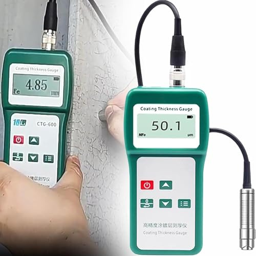 Paint Thickness Tester, Coating Gauge With Fe/NFe Probe, LCD Display, 0-1500um Measuring Range, Single/Continuous Measurement Modes, For Iron And Aluminum