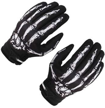 budiniao Guantes de Motocicleta para Hombre y Mujer, otoño e Invierno, multifuncionales, para Ciclismo y Motocross, con diseño de Esqueleto y Huesos, S