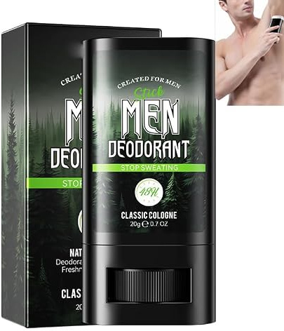 Barra Desodorante, 48 H Antitranspirante en barra, Protección para Hombre y Mujer contra Sudor y Mal Olor, Fragancia de Colonia Clásica y Duradera, Sin Alcohol, Vegano, No Irrita y No Mancha, 20g