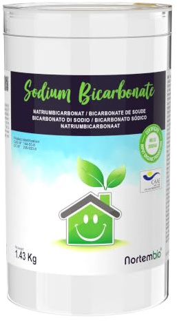 Nortembio Natron 1,43 kg Natron Pulver 100% Natürliches Ohne Aluminium – Vielseitig für Küche, Bad & Textilien – Geruchsentferner & Haushaltsreiniger + Inkl. E-Book