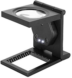 ASHATA Standlupe 30X Fach Leselupe,Große Leselupe Klappbar Lupe mit 2 LED-Beleuchtung Tischlupe Vergrößerungsglas,Tragbar Faltbar Standlupe Taschenlupe für Senioren/Inspektion/Reparatur/Handarbeiten