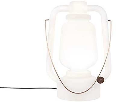 Qazqa Modern außen Stehleuchte, Stehlampe für den Garten - Storm - Weiß, max. 50W, Geeignet für LED, 51cm, IP44, Rund