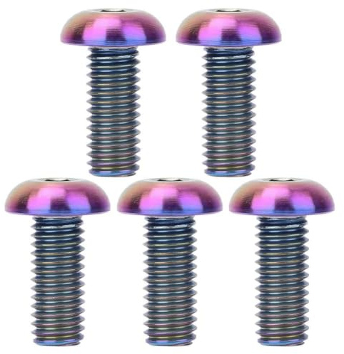 Vbest life 5pcs/pack M5x12 Bike Water Bottle Cage Bolts M5x10 Disc Brake Screws Alloy Bike Screws Set M5¡Á12 Colorful