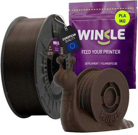 WINKLE PLA HD Filament 1.75mm Ebenholz Braun 1kg Spule, 3D Drucker | Kompatibel mit FDM Druckern, 3D-Druckmaterialien, Maßgenauigkeit +/- 0.03mm, Bioabbaubar Leicht zu Bedrucken