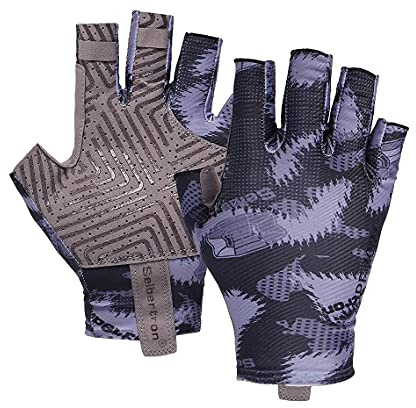 Seibertron S.P.S.G-2 UPF100+ Sonnenschutz Handschuhe Angelhandschuhe Also fit Fahren Radfahren Kajak Paddeln Boot Segeln Rudern etc draußen Atmungsaktiv Handschuhe Herren Black M