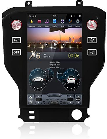 MOOKAKA Android 9.0 Autoradio 1 DIN GPS-Navigation für Ford Mustang 2015-2020 Autoradio Multimedia-Player Bluetooth IPS-Display mit Carplay, WLAN, DSP, HDMI, RDS (4+128G)