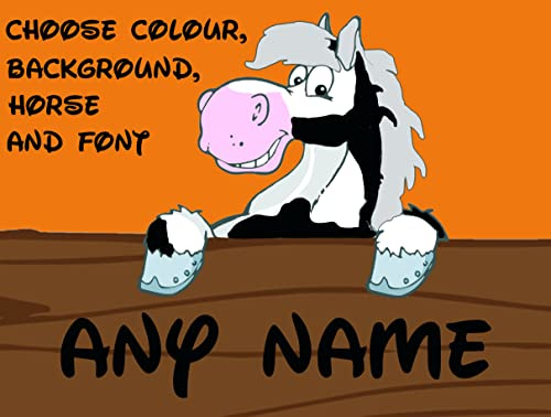 Personalised Stable Door Sign, Horse/Pony Name Plate Plaque Metal Sign Funny, 275mm x 90mm