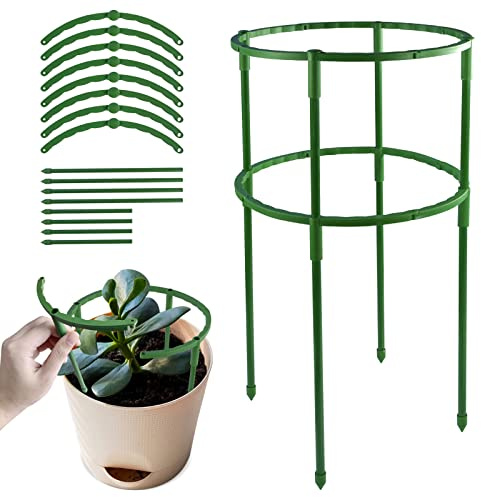 Pflanzenstütze Pfahl Garten Blumenstütze Pflanzenstütze Ring Pflanzen Klettergitter Plant Sticks Support Plant Stakes für Pflanzen Blumen Gemüse, Rose, Tomate, Lilie, Hortensie (Grün)