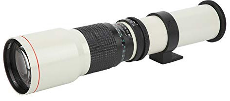 ciciglow Teleobiettivo, teleobiettivo da 500 mm F8-F32 con Messa a Fuoco Manuale per Fotocamera Om Mount, teleobiettivo Zoom