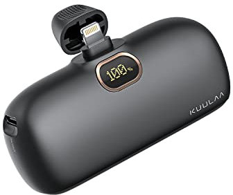 Kuulaa Mini iPhone Power Bank 5000mAh Battery Power Bank Small Portable Charger Plug-in Battery Pack for Compatible with iPhone 14/14 Plus/14 Pro/14 Pro Max/13/12/11 /XS/XR/X/8/7/6/Plus and More