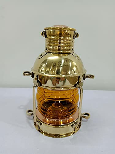 Lanterne à huile au kérosène ancienne en laiton jaune pour décoration rustique, lampe tempête, lampes à huile pour intérieur