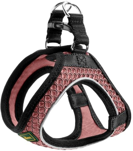 HUNTER Hilo Comfort Hundegeschirr | 3D-Mesh-Material, Step-In Geschirr, reflektierende Elemente, angenehm leicht, modernes Design, Farbe: Altrosa, Größe: XXS