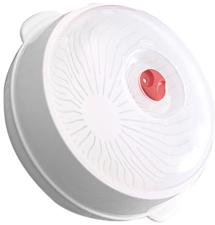 CIYODO Vaporiera per Microonde in Plastica Bianca Manico e Coperchio, Cuoci Riso e Pesce Rapidamente Isolamento Termico, per Forno a Microonde