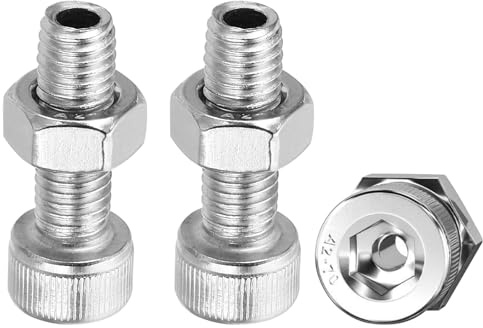 PATIKIL 3 Juego M8x25mm Hexagonal Tapón Tornillo 304 Inoxidable Acero | Cilíndrico Hueco Perno Tuerca Kit Lámpara Roscado Tornillos Pasante Agujero Sujetadores