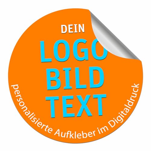 foliado® Dein Logo/Bild/Text als personalisierte Aufkleber Digitaldruck selbst gestalten mit deinem Design Sticker Firmenlogo, Vereine, Bands | wasserfest | UV-beständig | APD070