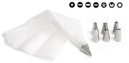 PARENCE.- Manga pastelera con 7 puntas diferentes para una óptima decoración de postres - Pastos, versatilidad, creatividad - Silicona reutilizable