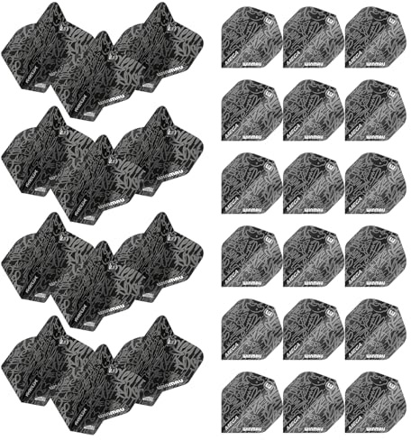 WINMAU Mega Standard Extra Dicke Dart-Flights – 10 Sets pro Packung (30 Dart-Flights insgesamt) (schwarz)