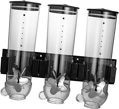 Wandmontierter Trockenfutterspender,Küchenspender mit dreifacher/doppelter Steuerung,Behälter für Müsli,Haferflocken,Süßigkeiten,Müsli,Nüsse,Kaffeebohnen (C)