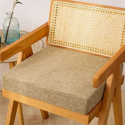 Reyox Square Non Slip Seat Cushion Thicken Chair Cushion for Recliners, Armchairs 2 Thick Khaki 20 x 20