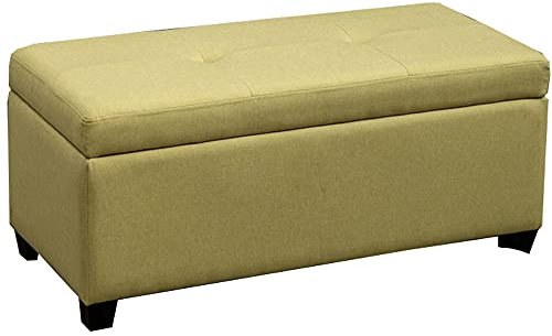 Brandschutz-Klapphocker mit Stauraum, Schuhwechselhocker, mit Scharnier, multifunktionaler Betthocker, belastbar bis 150 kg, bequemer Ottoman aus Baumwolle und Leinen (Größe: 120 cm, Farbe: