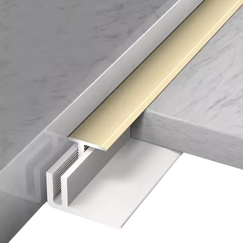 Übergangsprofil Abdeckleisten T-Form-Bodenübergangsleiste mit PVC-Basis, Kantenleiste Aus Aluminiumlegierung für Holz-Vinyl-Laminatböden, Holz Zu Fliesen(145cm/57 inch)