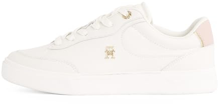 Tommy Hilfiger Donna Sneakers Court Essential Chic in Pelle, Avorio (Ancient White), 39