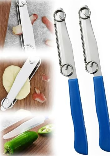 Ailovone Schnelles Schneidemesser Multifunktions Obst Gemüseschäler Kartoffelschäler Aus Edelstahl Allesschneider Obstschäler und Schneider Leicht zu Reinigender verstellbare Feder (2pcs)
