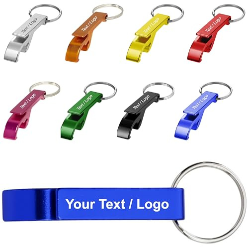 Schmalz® 10 llaveros con abrebotellas personalizados de aluminio con grabado (10)