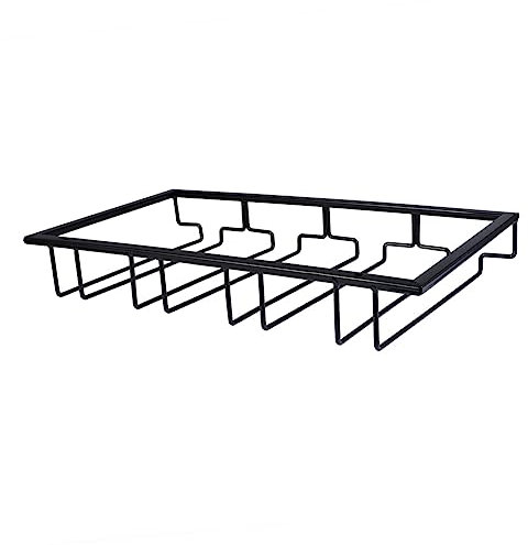 HOLIDYOYO Portabicchieri Da Vino Ferro Con Slot Supporto Sospeso Per Bicchieri Da Vino Per Bar e Casa Nero Elegante Organizer Per Cucina e Ristoranti