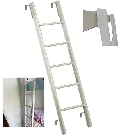 LSBBTBYA Échelle de lit superposé pour Camping-Car - Échelle réglable pour lit superposé pour Caravane, Armoire Mezzanine, échelle de lit de Camping-Car de Remplacement légère Blanche avec
