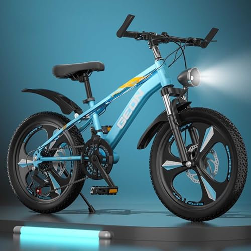 Cityfahrrad Mountainbike Kinderfahrrad 24 22 Zoll Stoßdämpfer Mit Gepäckträger und Frontlicht Geeignet für Jugendliche und Kinder C2,20 inches