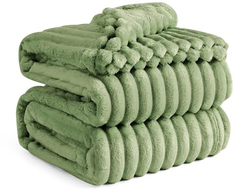 BEDSURE Kuscheldecke 220x240 Zimmer Deko - Tagesdecke, Reseda | Geschenke für Frauen, Weich Sofadecke & Wolldecke, Warme Grobe Korddecke für Couch, Schlafzimmer & Wohnzimmer,Waschbar