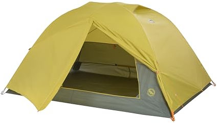 Big Agnes Blacktail & Blacktail Hotelzelt - Rucksackzelt für Camping, 3 Jahreszeiten, Ultraleicht, Wasserdicht, Warmes Oliv/Chinoisgrün, 4 Personen